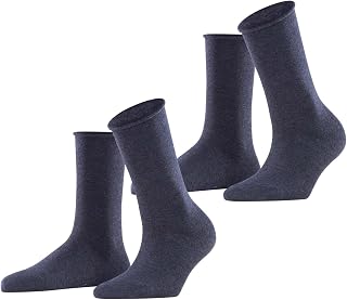 ESPRIT Women's Basic Pure 2-Pack Breathable Socks Organic Sustainable Cotton Without Pressure on Calf Suitable for Diabetics Solid Color Flat Toe Stitching Multipack Pack of 2 Pairs