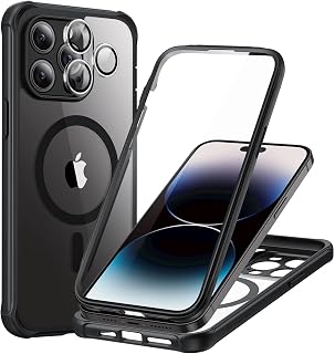 ESR for iPhone 14 Pro Max Case with Screen Protector, Clear Black | Compatible with MagSafe, with Camera Lens Protector, Military-Grade Drop Protection, Resists Scratches, Magnetic Phone Case