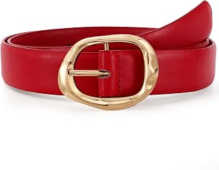 Women Leather Belt for Jeans Pants Ladies Casual Waist Belt Fashion Faux Leather Women Belt 1.18“ Width