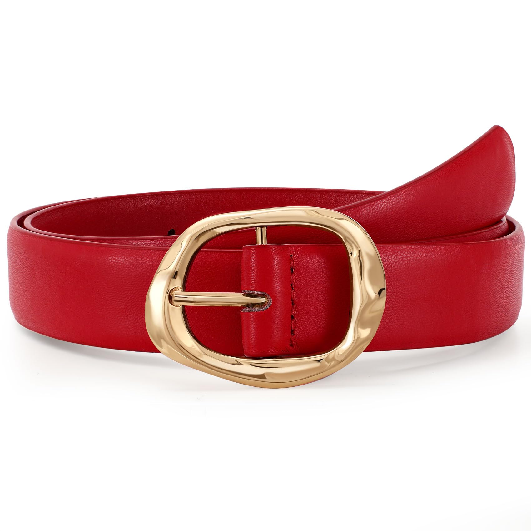 Women Leather Belt for Jeans Pants Ladies Casual Waist Belt Fashion Faux Leather