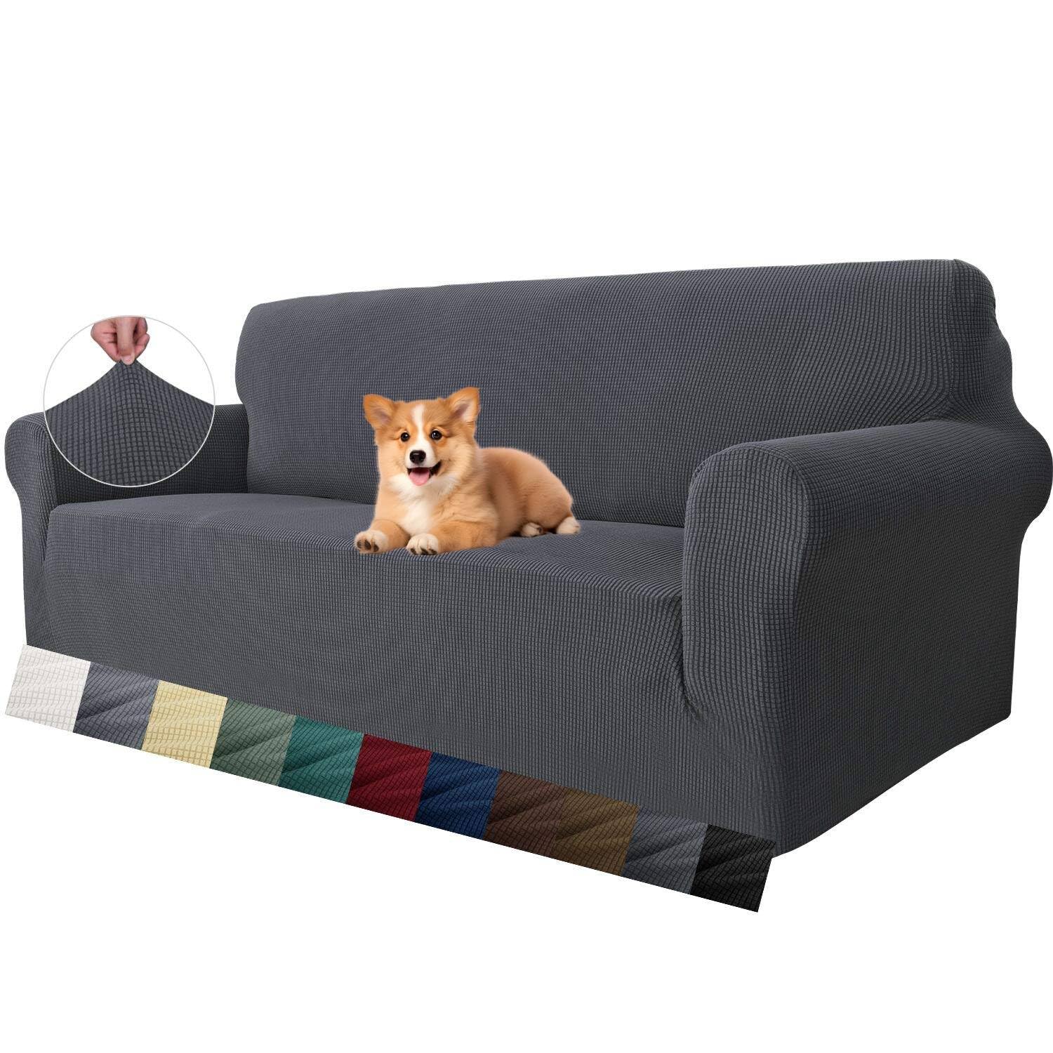 MAXIJIN Super Stretch Couch Cover for 3 Cushion Couch, 1 Piece Universal Sofa Co