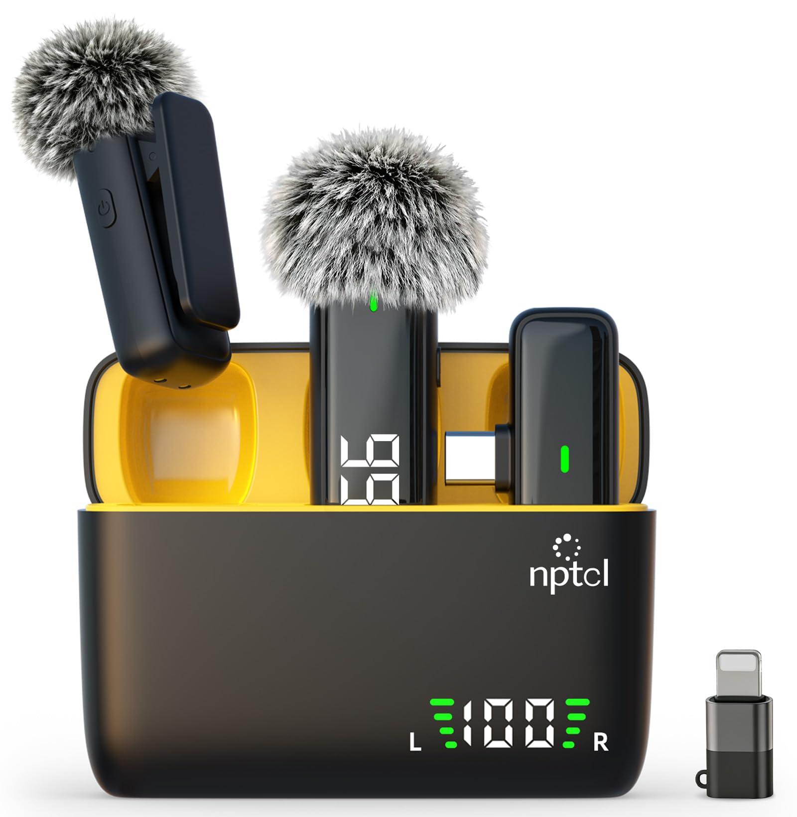 NPTCL Wireless Lavalier Microphone for iPhone iPad Android, Mini USB C Mic | 24H