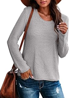 Women Pullover Crew Neck Solid Color Casual Warm Lightweight Knitted Jumper