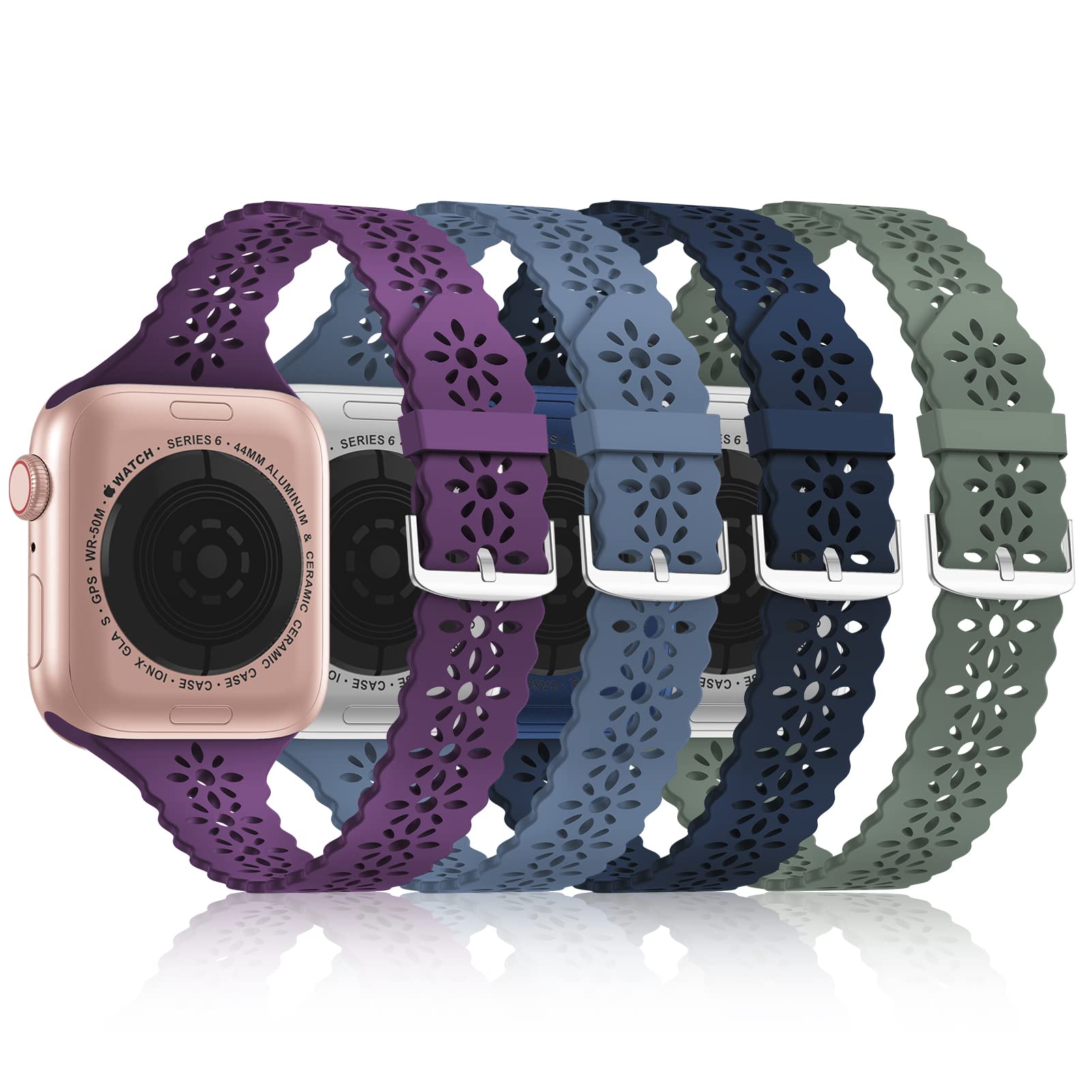 Lace Silicone Bands Compatible with Apple Watch Bands for Women