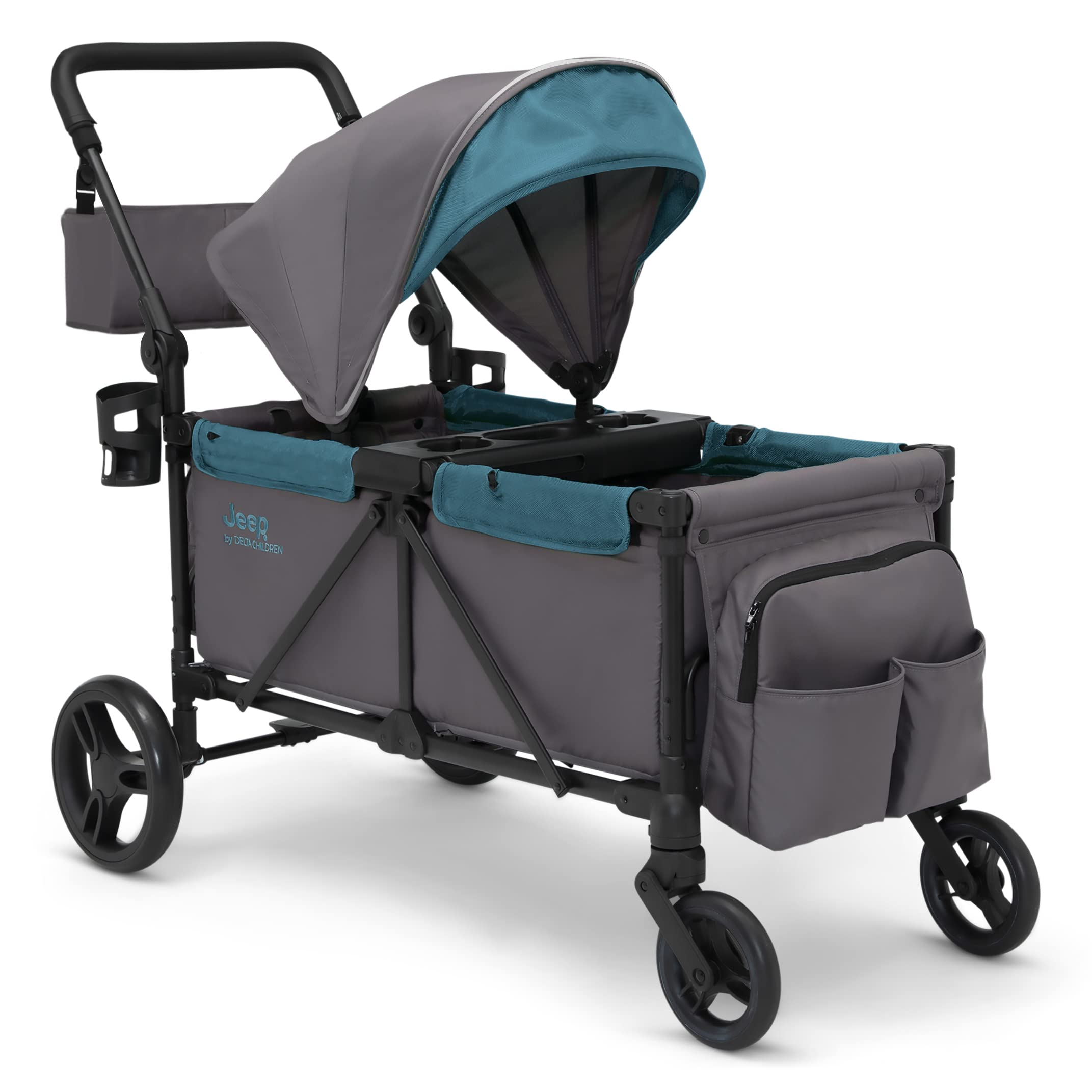 Jeep Sport All-Terrain Stroller Wagon by Delta Children - Includes Canopy, Paren