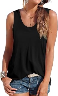 DUOEASE Women's Casual Sleeveless U-Neck Tunic Blouse T-Shirt Tank Tops