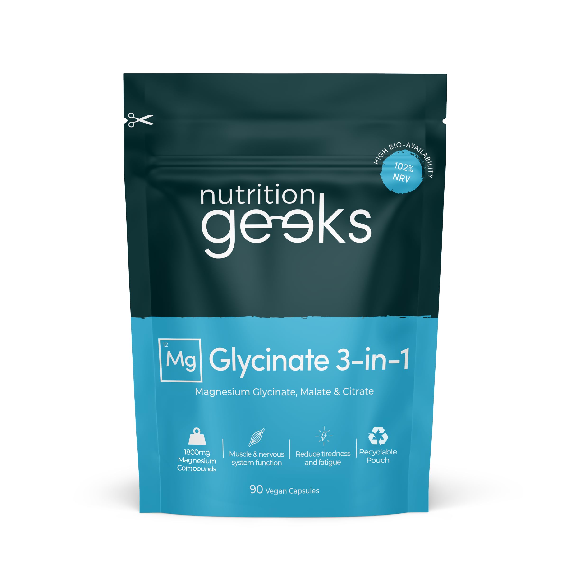 Magnesium Glycinate 3-in-1 Complex - 1800mg Supplements as Bisglycinate, Citrate