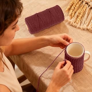 Cotton Yarn, Soft Rope Craft for Macrame Making, DIY Projects, Knitting and More, Perfect for Wall Hanging and Home Decor