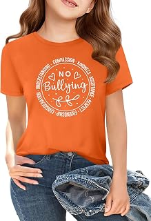 VVNTY Unity Day Orange Shirt for Kids Anti Bullying Shirts Be Kind Tee Tops