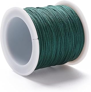 100 Yards 0.8mm Nylon Beading Cord Chinese Knotting Cords Rattail Macrame String Beading Thread for Jewelry Making Friendship Bracelets DIY Crafts Supplies (Teal)