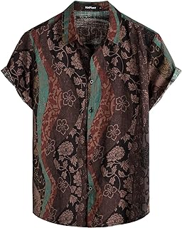 VATPAVE Mens Short Sleeve Button Down Shirts Summer Hawaiian Shirt