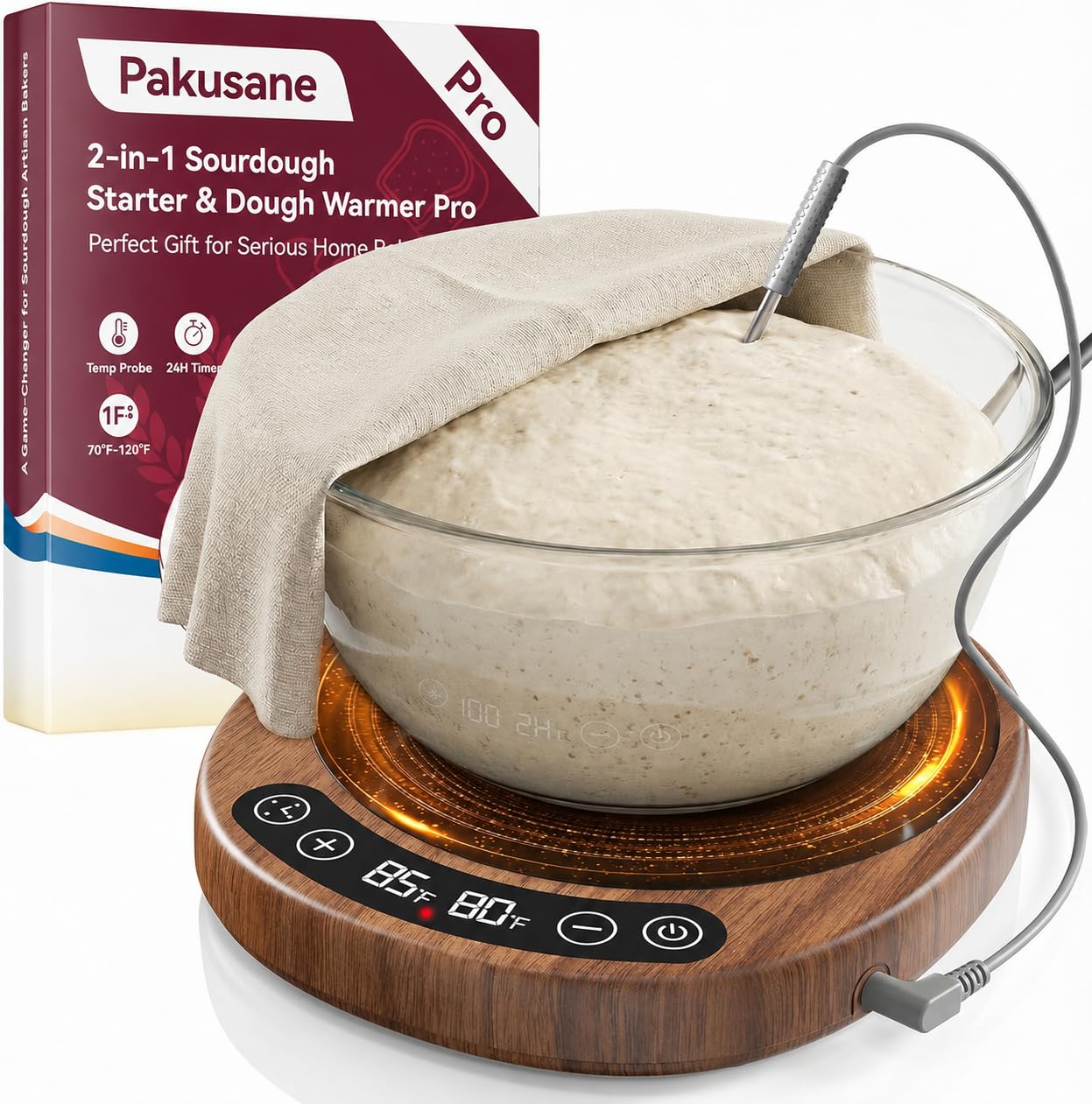 Pakusane SourKeeper, Larger 2-in-1 Sourdough Starter Warmer Pro - 2026 Upgrade L