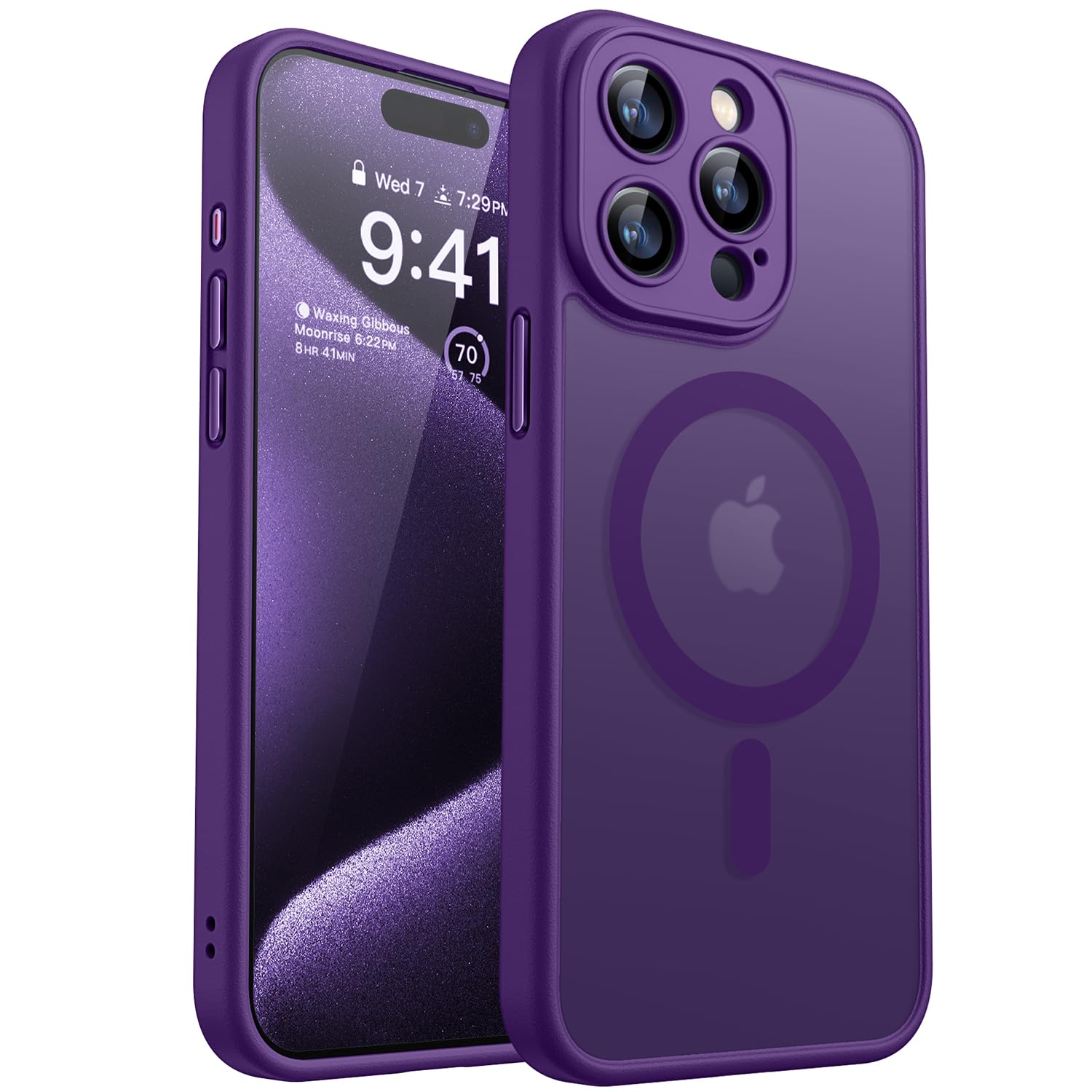 CANSHN Magnetic Compatible with iPhone 15 Pro Case, Upgraded [Full Camera Protec