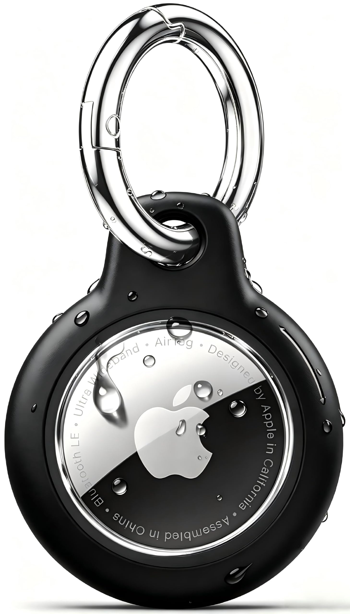 TNSNK for AirTag Holder Keyring, 1 Pack,Black | for AirTag 2nd/1st, Waterproof, 