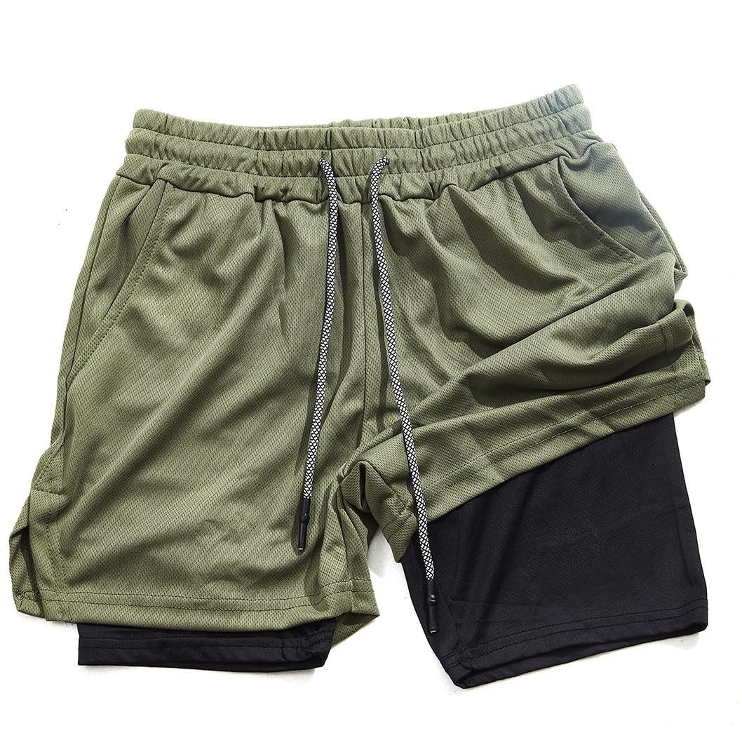 Men's Running Shorts Breathable Lightweight Sports Training Shorts with Pockets