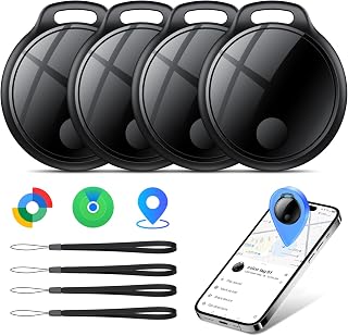 Air Tracker Tags Bluetooth Item Finder-4 Pack，Compatible with Android(Find Hub) & iOS(Find My), Replaceable Battery, IP67 Waterproof, Suitable for Luggage, Bags, Wallets, Backpacks, Keys Tracking Tag