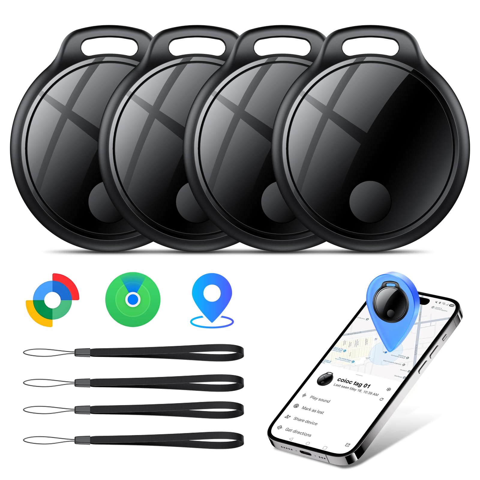 Air Tracker Tags Bluetooth Item Finder-4 Pack，Compatible with Android(Find Hub) 