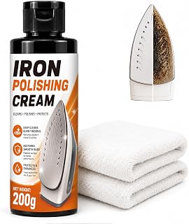 WAN2TLK Iron Cleaner Paste Kit, 200g Iron Cleaner Soleplate | Cold Use Soleplate Cleaner Paste for Steam Irons, Removes Starch, Melted Fabric & Glue, Safe for Flat & Curling Irons