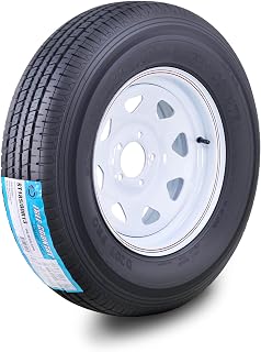 Free Country Trailer Tire Wheel ST185/80R13 6-Ply C 94N w/5X4.5 White Spoke | 5 Lug on 4.5" PCD Rim Load Range C 6-Ply Speed Rating N 88 MPH w/Featured Side Scuff Guard