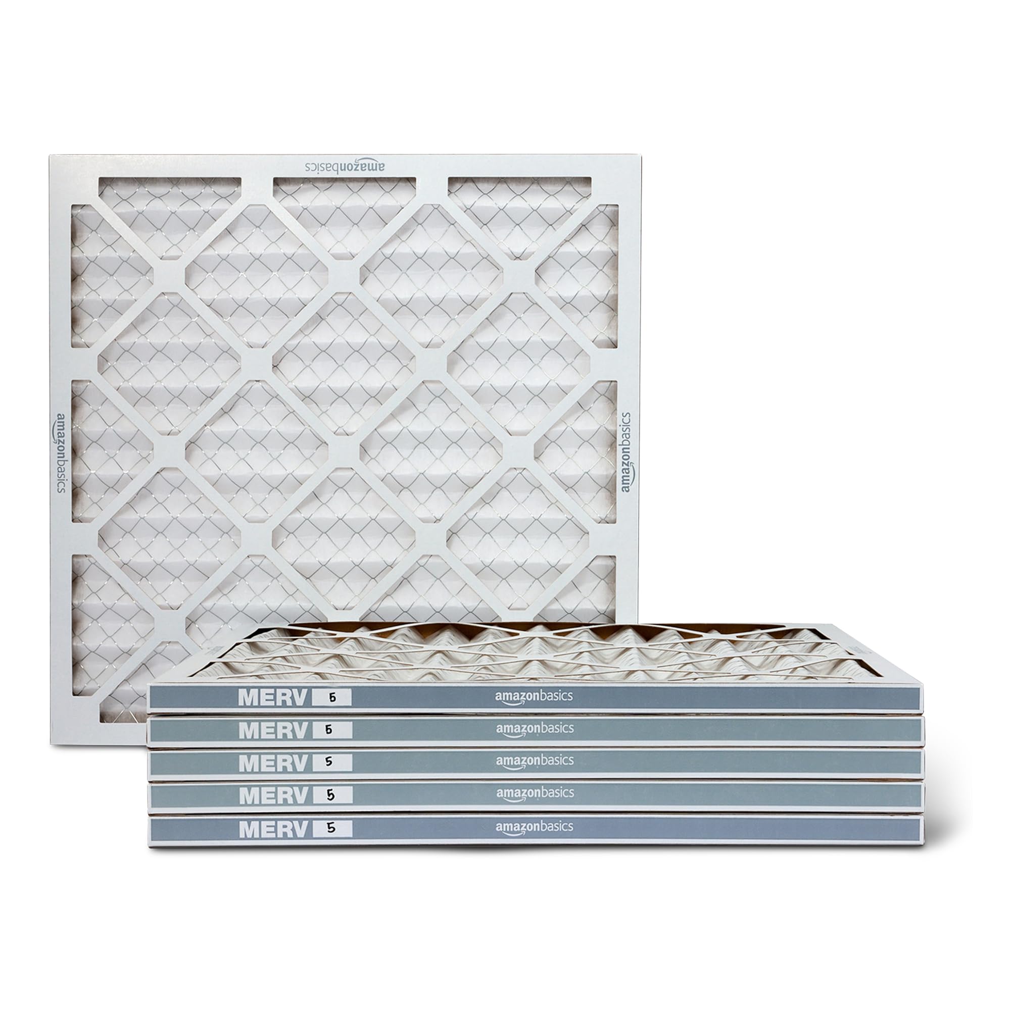 Amazon Basics MERV 5 AC Furnace Air Filter, 20x20x1 inches, 6-Pack (Actual size: