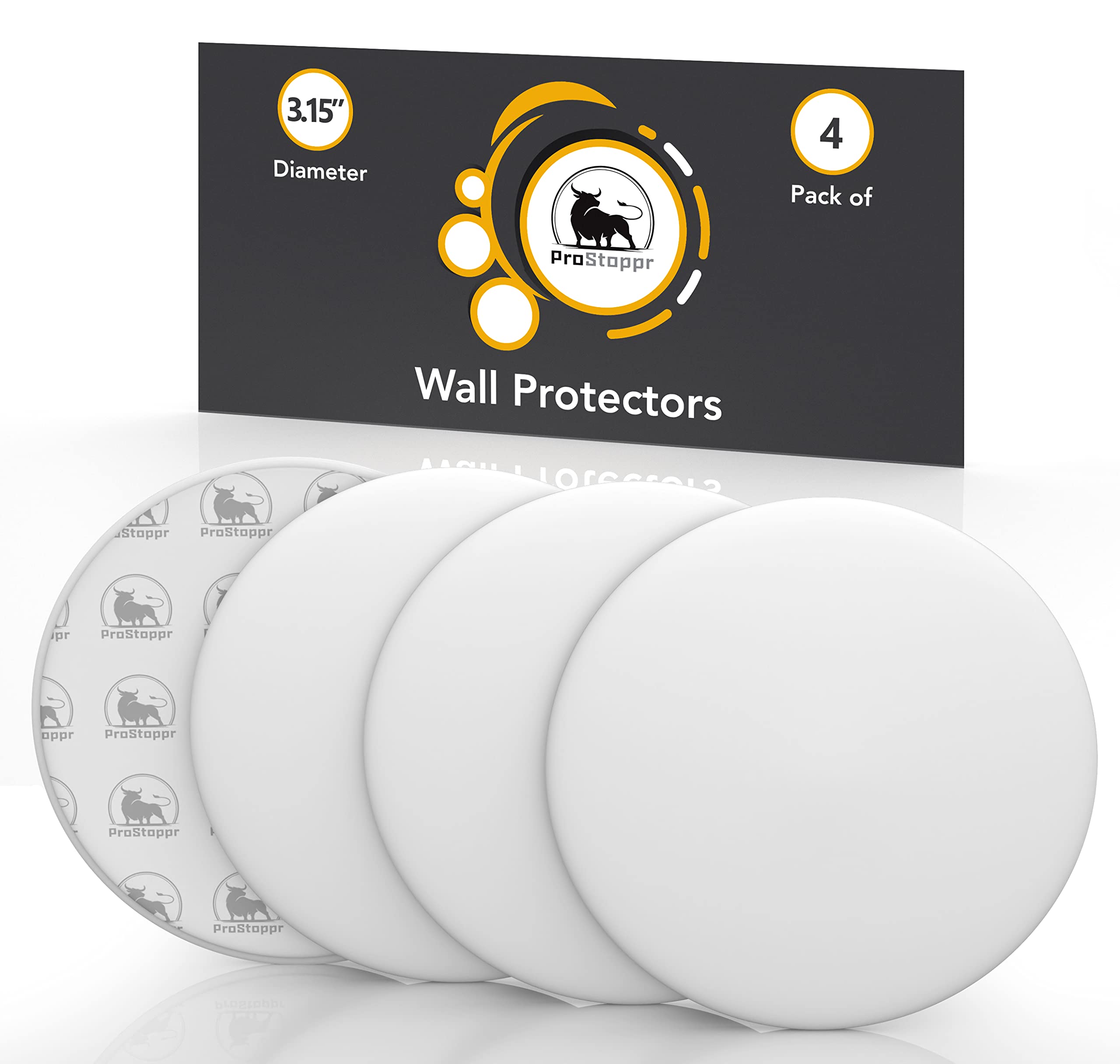 ProStoppr® Door Stoppers - Large 3.15" (4 Pack) - Strong Adhesive Backing | Quie