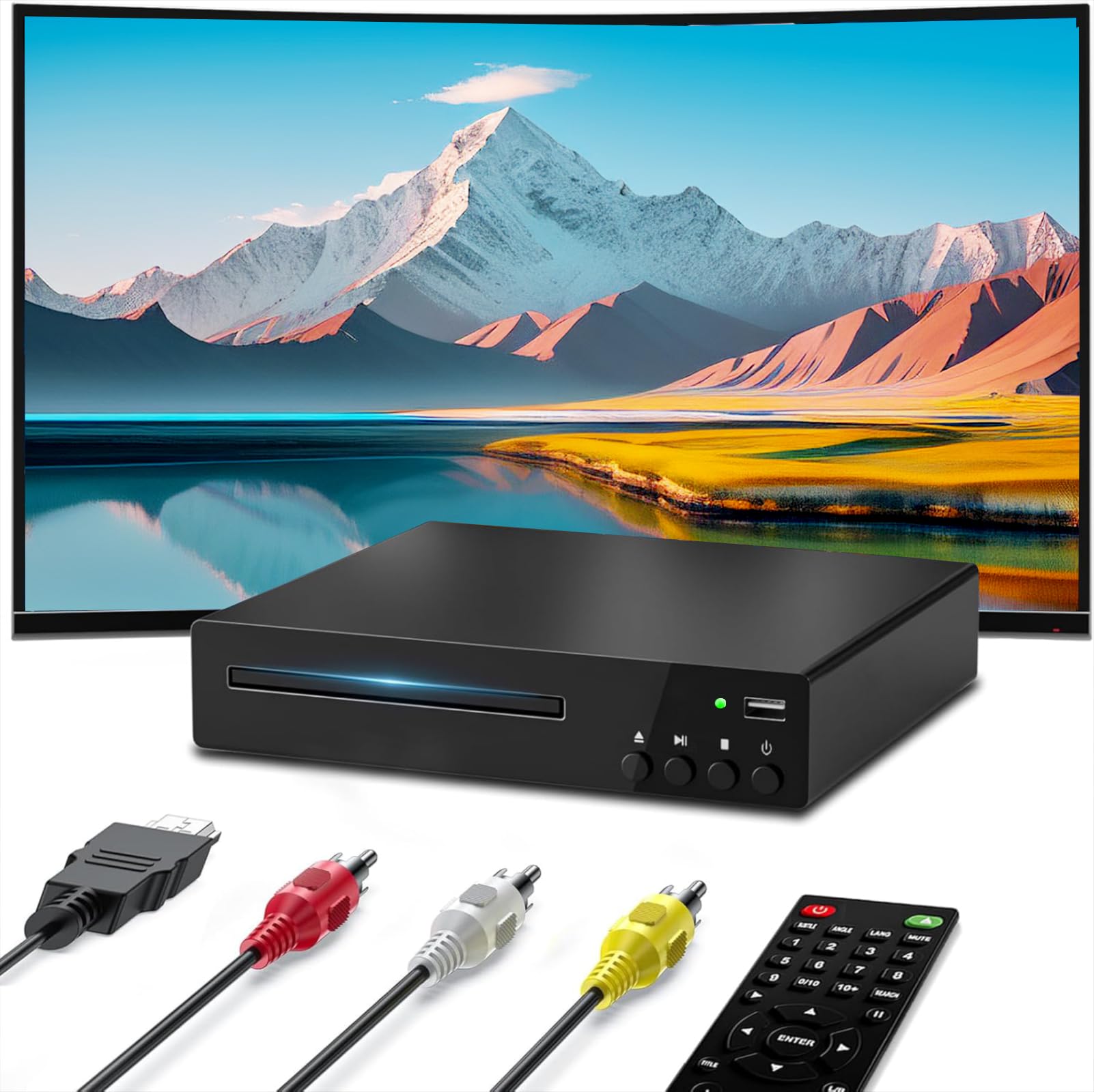 SHIWAKOTO DVD Players for TV with 1080P HDMI, CD Player for Home, Region Free DV