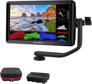 FEELWORLD S55 V3 6" 4K HDMI DSLR Field Monitor Battery Carry Case Bundle | Support 3D LUT Waveform,Ease of use,Compact size light weight,help photographers exporsure and monitor accurately