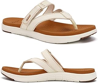 COFACE Flip Flops Women Fashion Orthopedic Comfortable Leather Fabric Elegant Toe Sandals Lady Daily Leather Summer Beach Pool Flip Flop Lightweight Open Flip Flops Shovel Non-Slip Rubber Sole