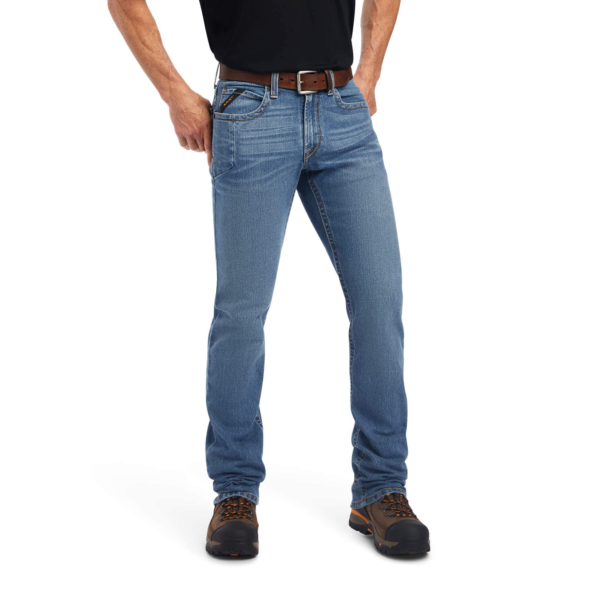 Ariat Men's Rebar M4 Low Rise DuraStretch Edge Boot Cut Jean