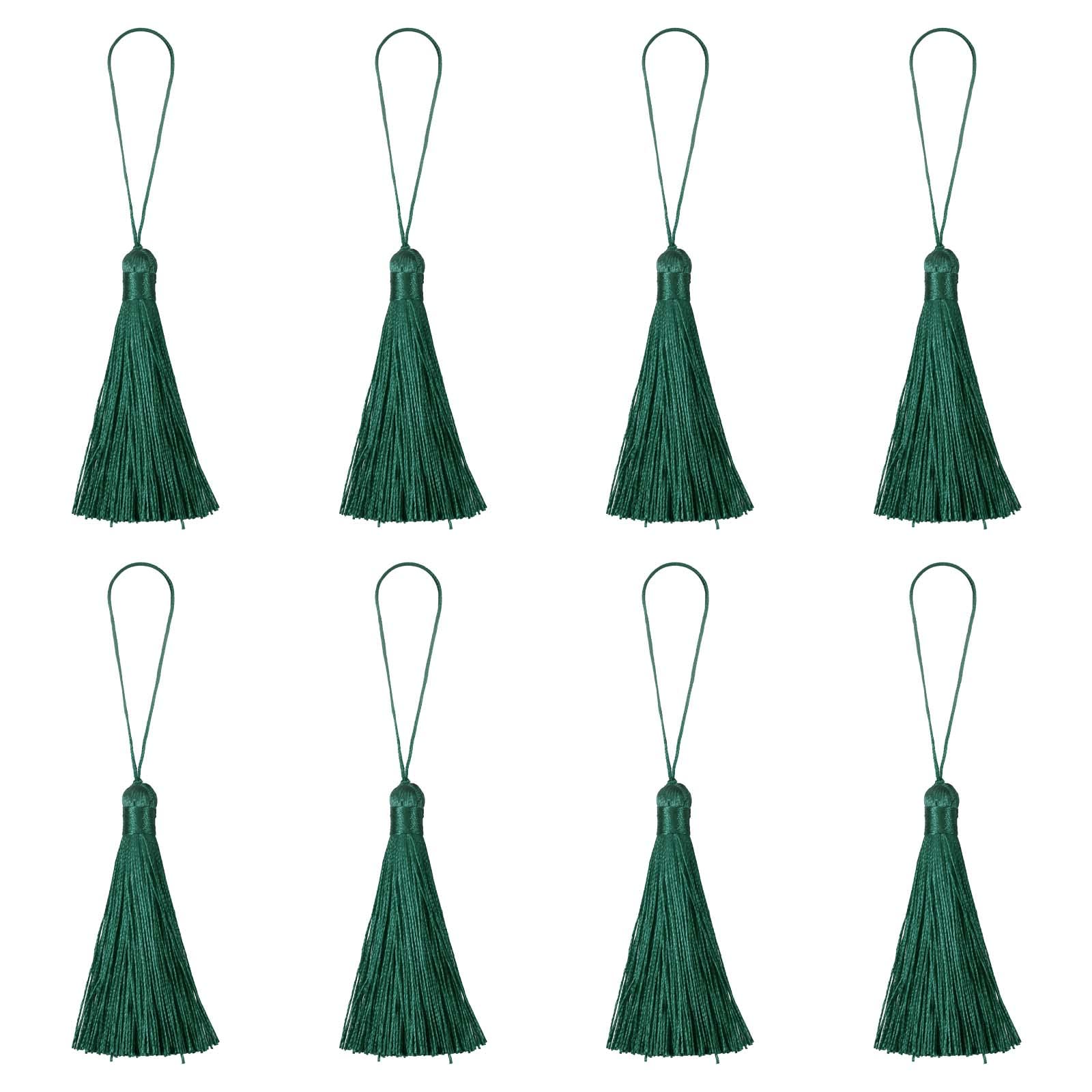 Bookmark Tassels - 8Pcs 6.5" Silky Soft Mini Tassel with Loops for Keychain Grad