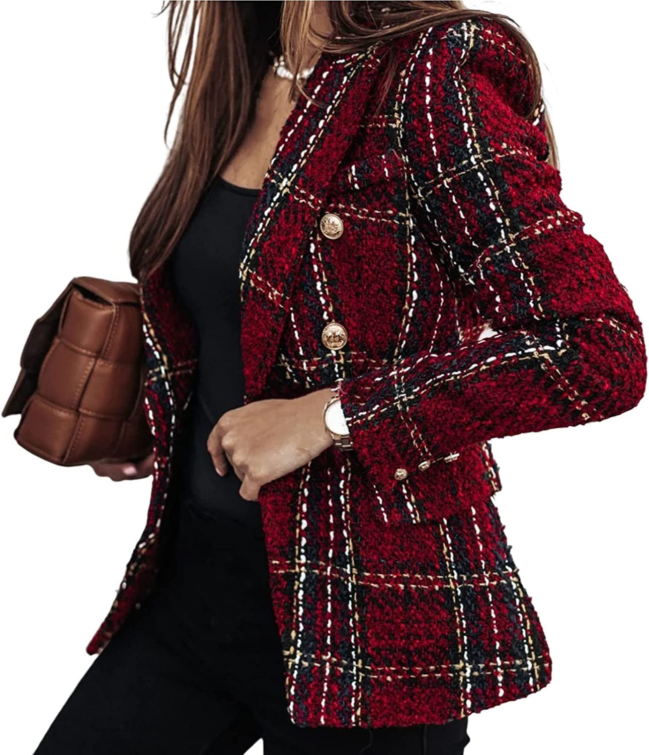 Women's Double-Breasted Blazer Office Work Wear Blazer Office Work Clothing Jack