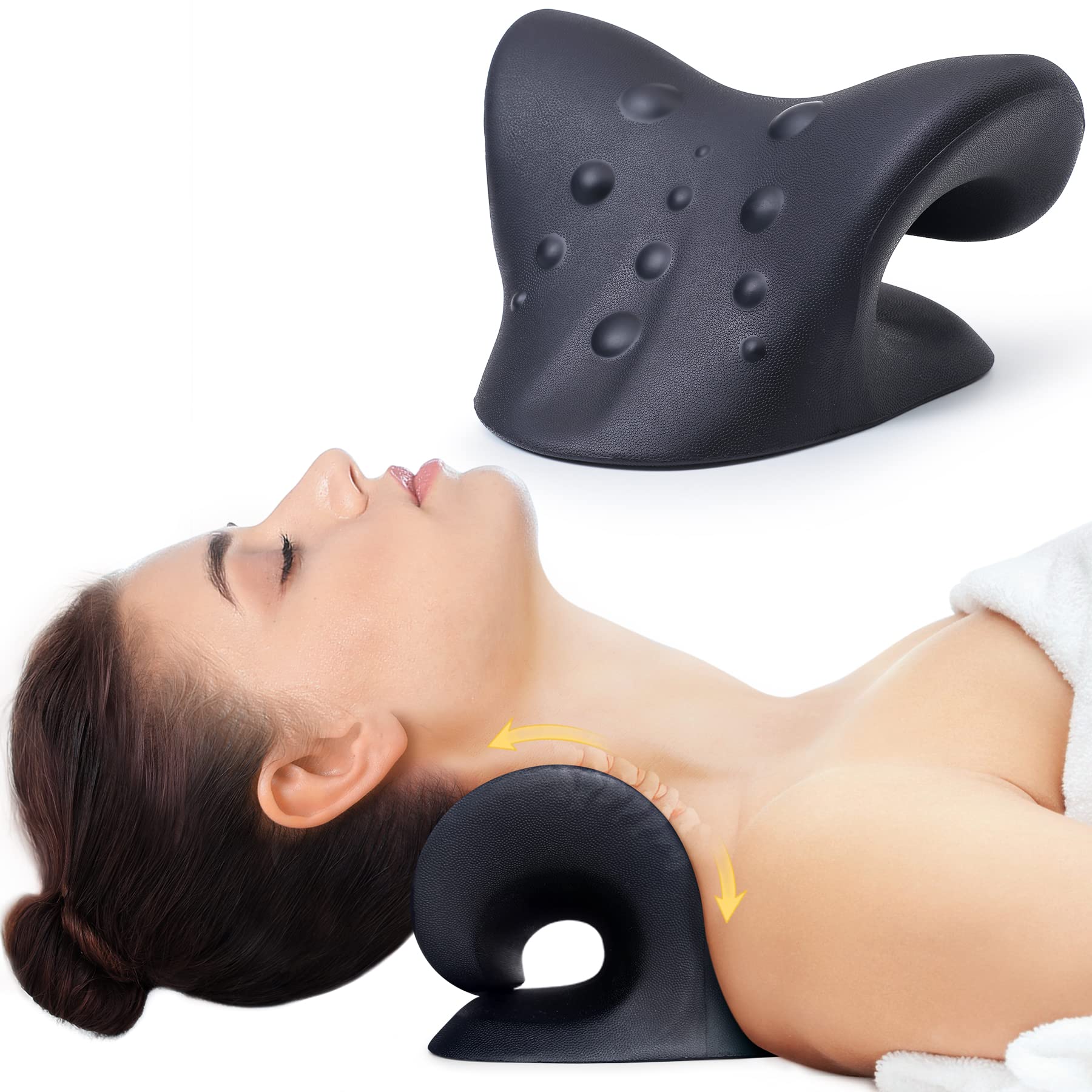 Neck and Shoulder Relaxer Traction Pillow for Muscle Relax Neck Pillow Neck Stre