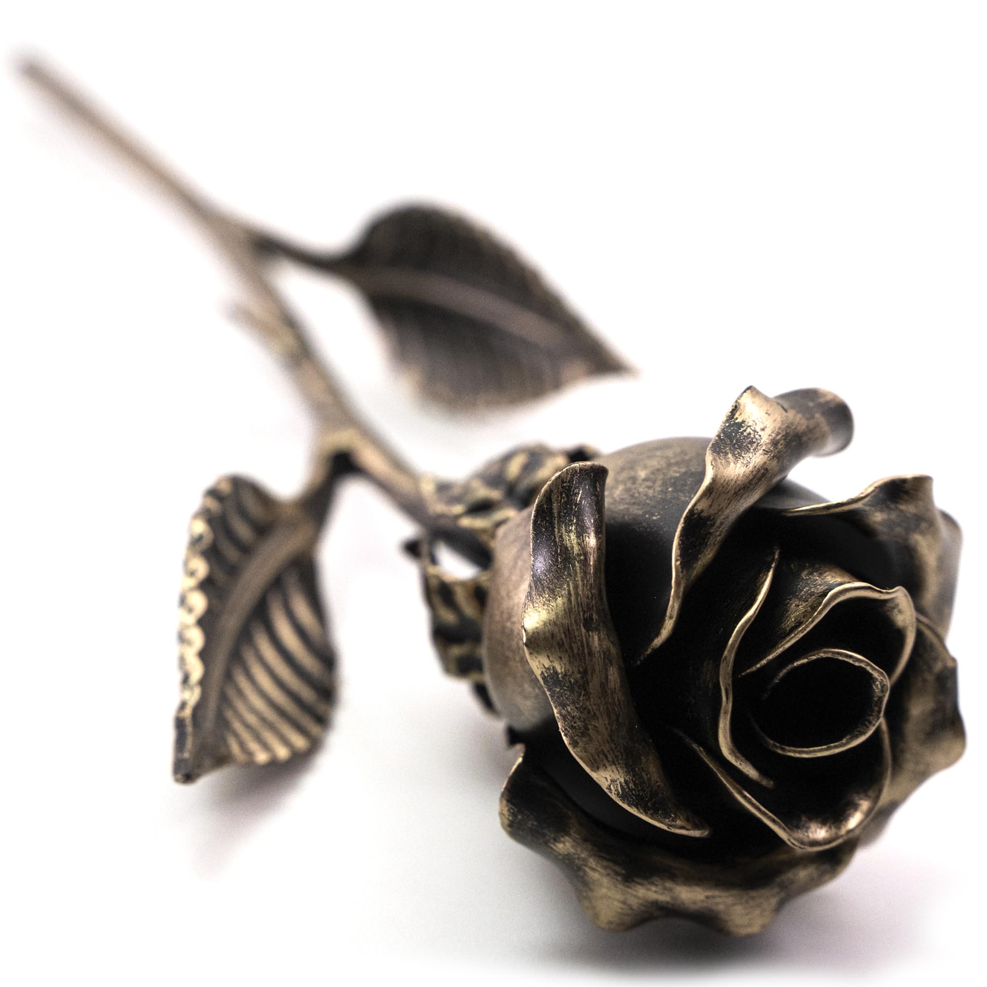 MakuliSmit Handcrafted Bronze Rose Sculpture - 8th & 19th Year Wedding Gift for 