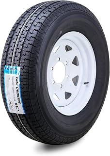 Free Country Trailer Tire Wheel ST225/75R15 10-Ply E 117N 6X5.5 White Spoke | 6 Lug on 5.5" PCD Rim Load Range E 10-Ply Speed Rating N 88 MPH w/Featured Side Scuff Guard