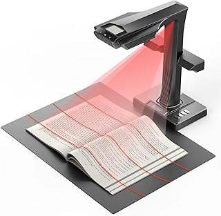 CZUR ET MAX Professional Book & Document Scanner, 38MP Document Camera | Laser Curve-Flatten, 180+ Languages OCR, USB High Speed Document Scanner, Capture A3, Support HDMI, for Windows/MacOS/Linux