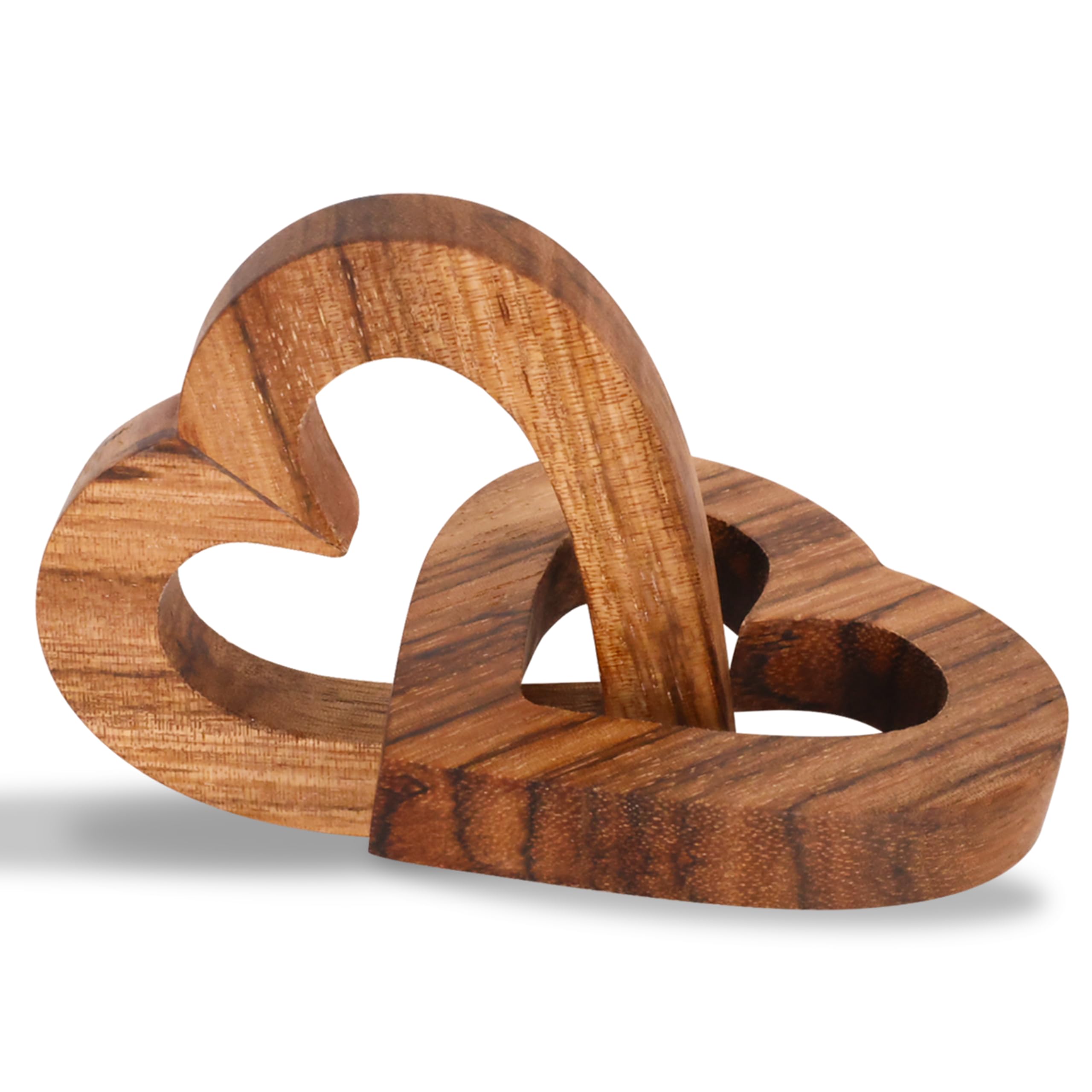 Valentine Day Romantic Heart Gifts for Her, Handmade Olive Wood Hearts Shape for