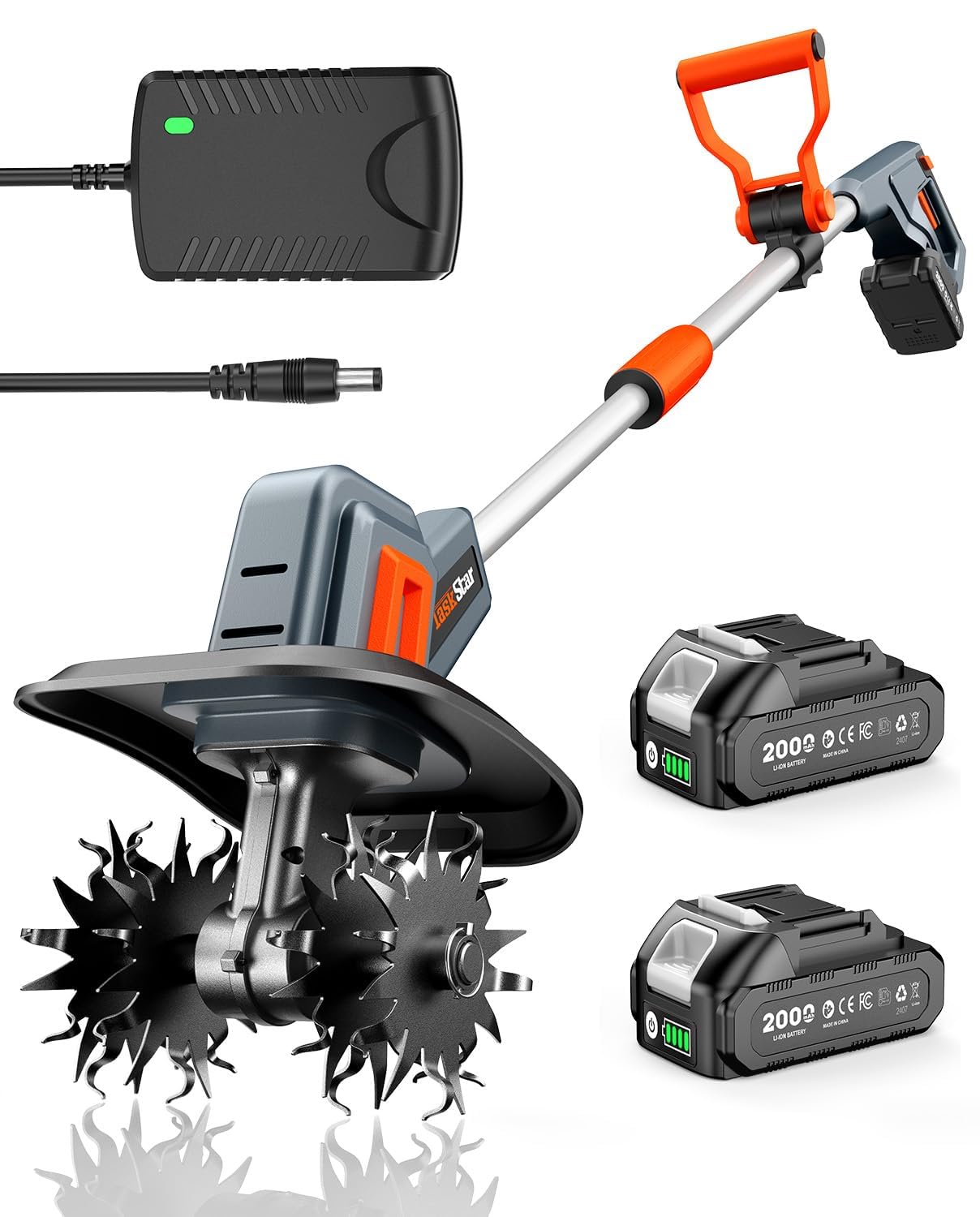 Cordless Tiller Cultivator for Gardening, Battery Powered Garden Rototiller | 9 