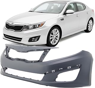 FitParts Compatible with Kia Optima 2014–2015 Front Bumper Cover | Primed, With Fog Light Holes, Without Parking Sensor Holes, Ready to Paint, OEM 865114C500, KI1000168