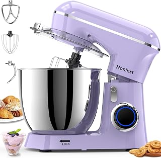 Honinst 1400W Stand Mixers, 6.5L 10-Speed Tilt-Head Electric Food Mixer