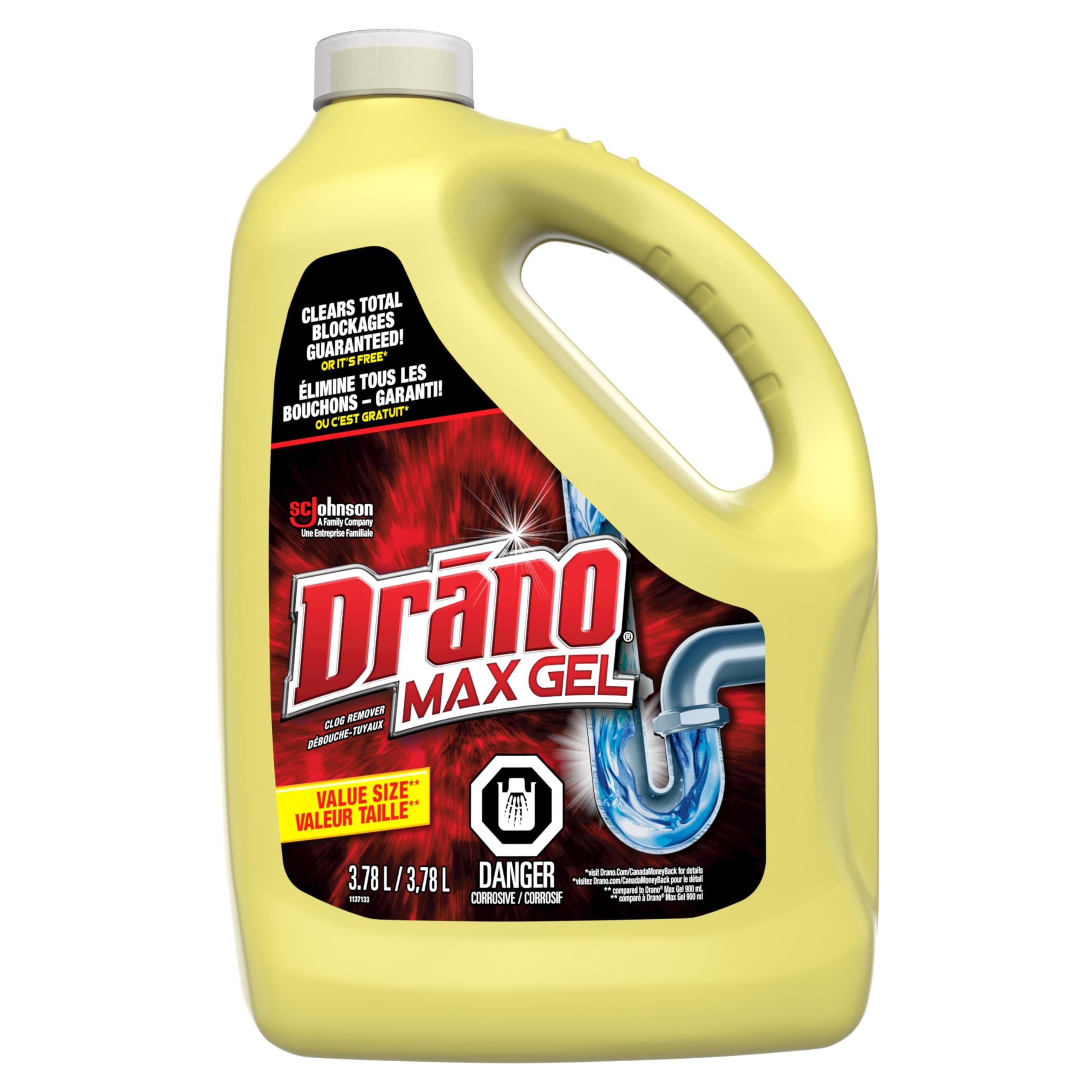 Drano Max Gel Drain Clog Remover and Cleaner, Unclogs and Removes Hair, Soap Scu