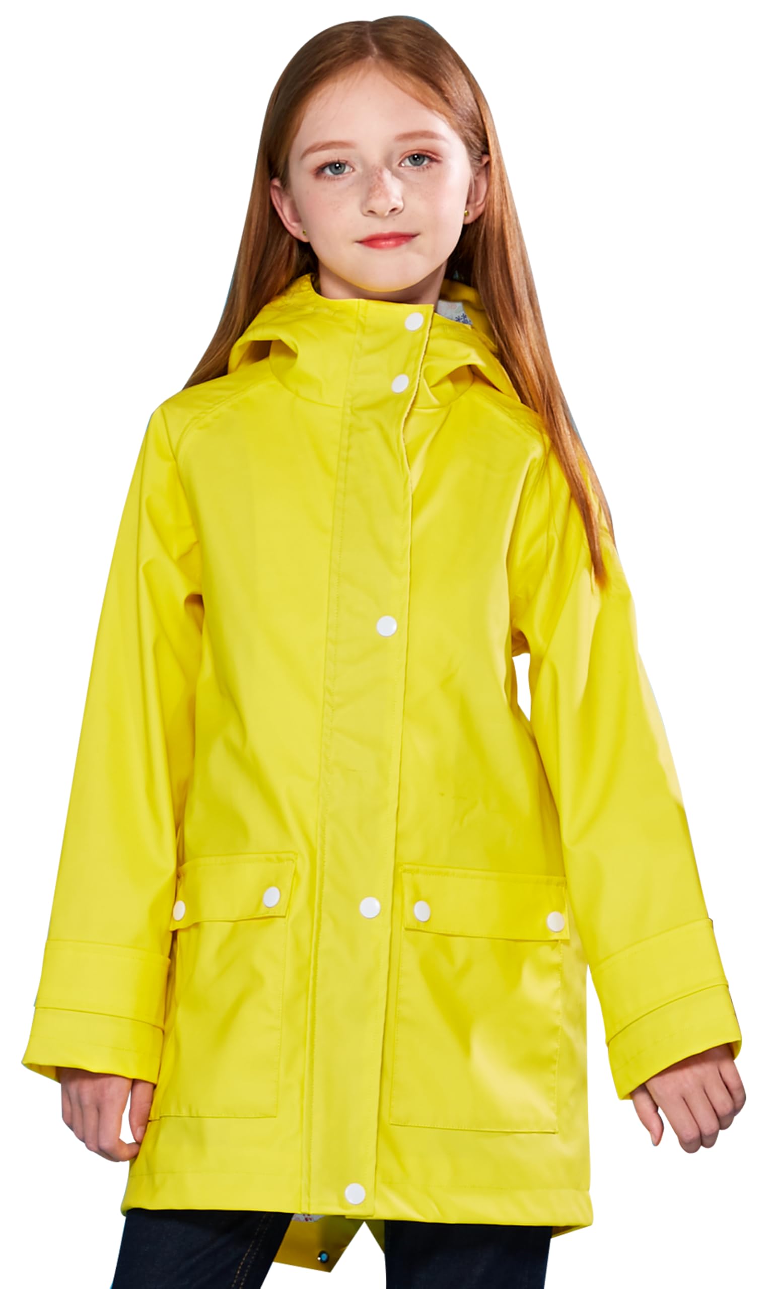 SOLOCOTE Lined Coat Girls Thin Jacket Kids Hooded Jumper Spring Coat