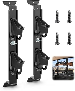Hazztoll Iron Truck Gun Rack for Rear Window, Adjustable 13.0"-23.6", 2Pack | Safety Straps Secure 2 Rifles, Shotguns, or Bows, Fits Cars &amp; Wall Mount , Tool-Free Wedge Install, Rust-Resistant