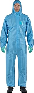 Ansell AlphaTec 1500 Model 138, Disposable Work Coverall, Chemical Protection Type 5/6, Full Wear and Water Repellent, DIY and Paint, Men and Women, White, Size 2XL (1 Piece)