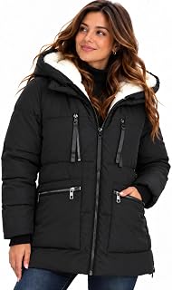 Steve Madden Women's Puffer Parka,Black,Medium