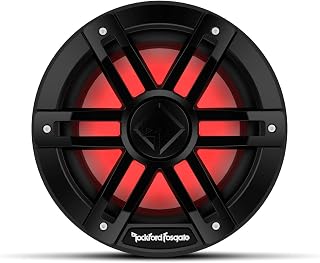 Rockford Fosgate M1D4-8B Color Optix 8" Marine Subwoofer – Black | 4-Ohm Dual Voice Coils, Offering Ultra Bright Multicolor LED Lighting Experience