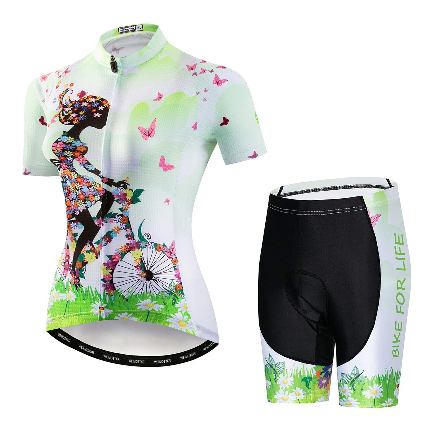 Hotlion Women's Cycling Jersey Set 3D Gel Padded Bike Clothes Breathable Bicycle