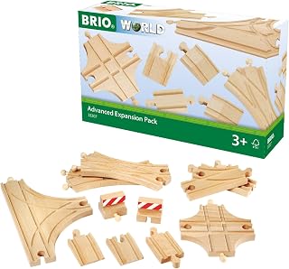 BRIO World Advanced Expansion Pack - 11-Piece Wooden Train Track - FSC-Certified - Compatible with All Railways - Includes Wooden Tracks & Switches for Interactive Railway Fun - Ages 3 & Up