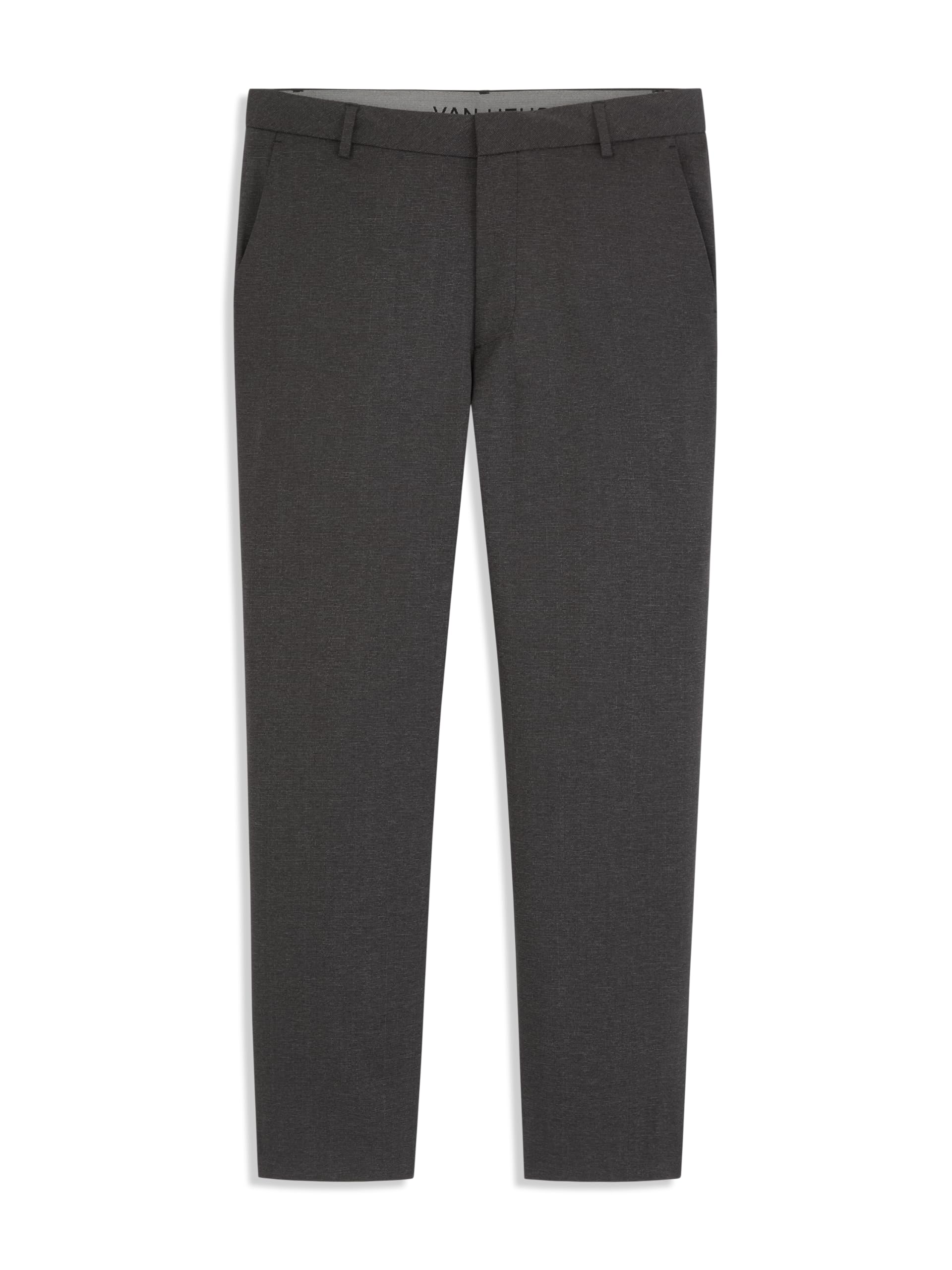 Van Heusen Mens Essential Slim Fit Flat Front Pull on Dress Pant, Stretch Fabric