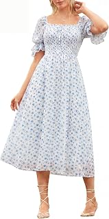 Scarlet Darkness Cottagecore Floral Dress Women Summer Midi Dresses