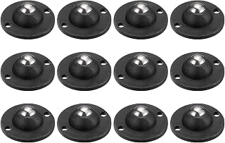 12 Pcs Self Adhesive Mini Caster Wheels Swivel Universal Casters 360 Degree Rotating Adhesive Pulley for Trash Can, Storage Box, Furniture, Trash Can (Black)